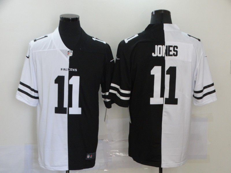 Men Atlanta Falcons #11 Jones Black white Half version 2020 Nike NFL Jerseys->new england patriots->NFL Jersey
